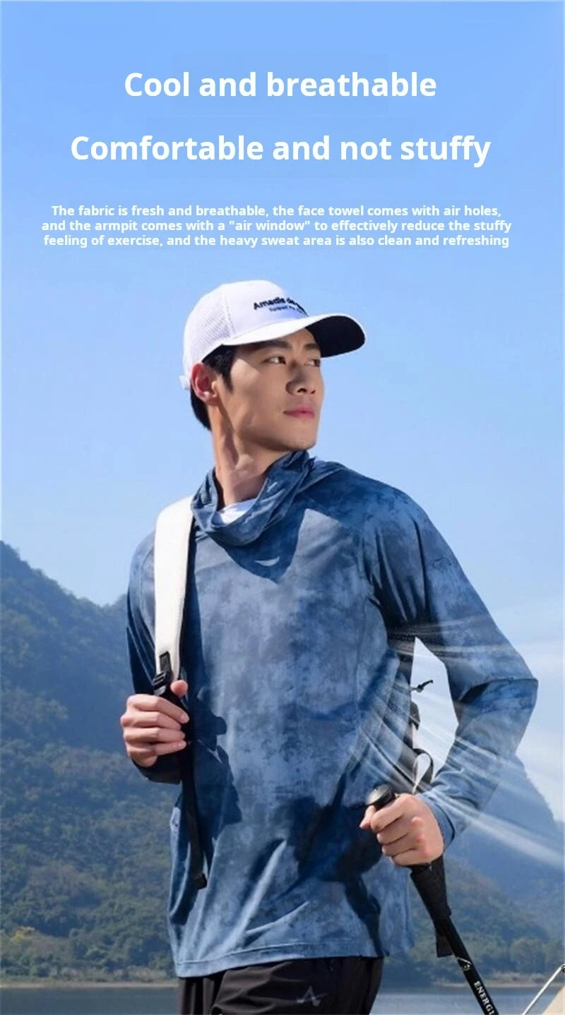 Summer Men's and Women's Sunscreen Fishing Clothes Loose big Size Thin Casual Quick Drying Ice Silk Camouflage Sunscreen Jacket