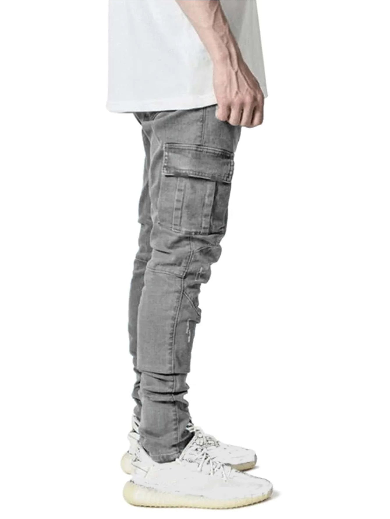 Kakan - High-end Slim Elastic Multi-pocket Leg Jeans, New Skinny Jeans K016-MGD8 In Europe and America