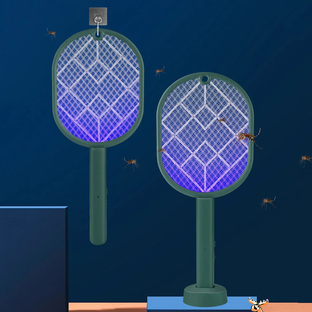 Electric Mosquito Racket 2-in-1 Fly Swatter Trap Electric Mosquito Swatter USB Rechargeable Mosquito Racket Fly Zapper For Home