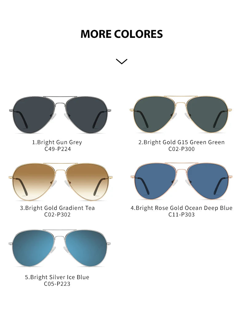 Men Concave Sunglasses Women Anti Rays UV400 Sun Glasses Metal Eyeglasses Frame Pilot Goggles Travel Driving Sunscreen Eyewear