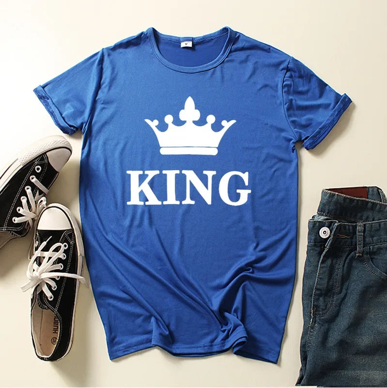 New Crown King Queen T-shirt for Men and Women Tshirts  Graphic T Shirts Clothing Oversized Tshirt  Harajuku  Women Clothes