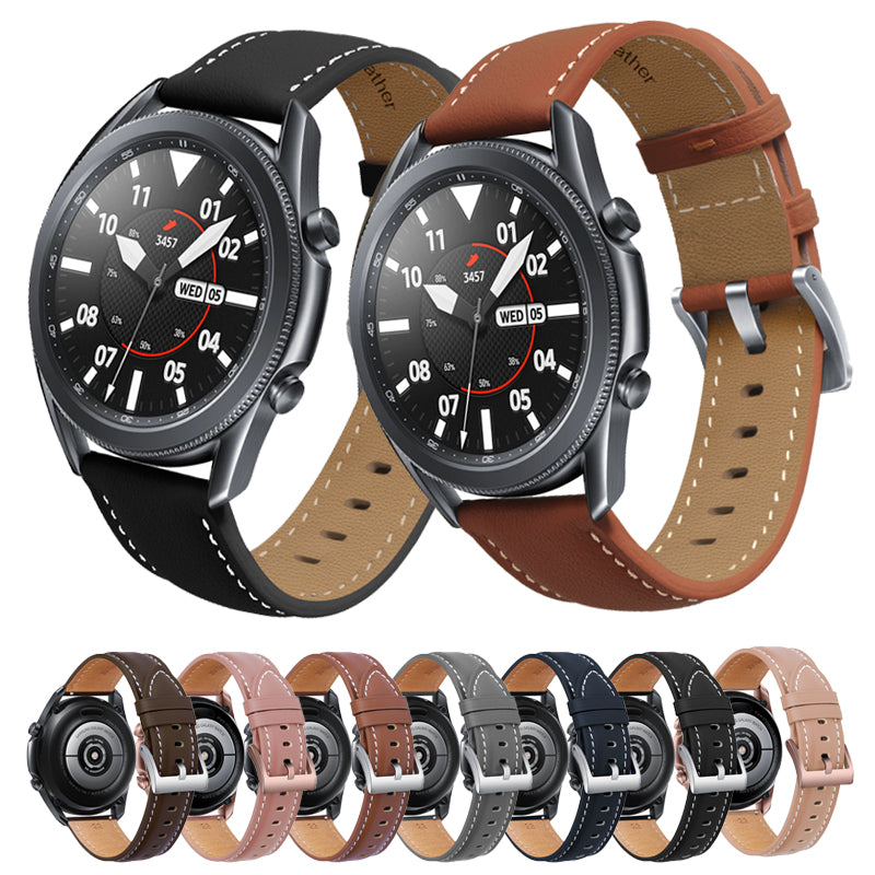 20mm Leather Strap for Samsung Galaxy Watch 3 41 45mm Active 2 Gear S3 22mm Bracelet For Huawei Watch GT2 46mm Replacement Band
