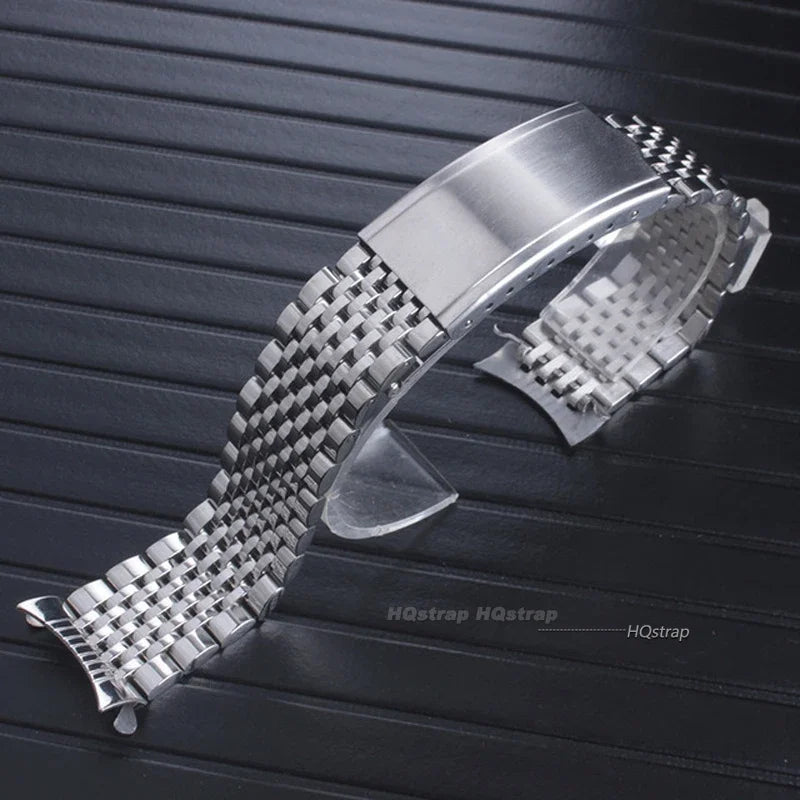 Curved End Stainless Steel Bracelet for Omega Replacement Wristband for Seamaster 18mm 19mm 20mm Men Women Watch Strap Accessory