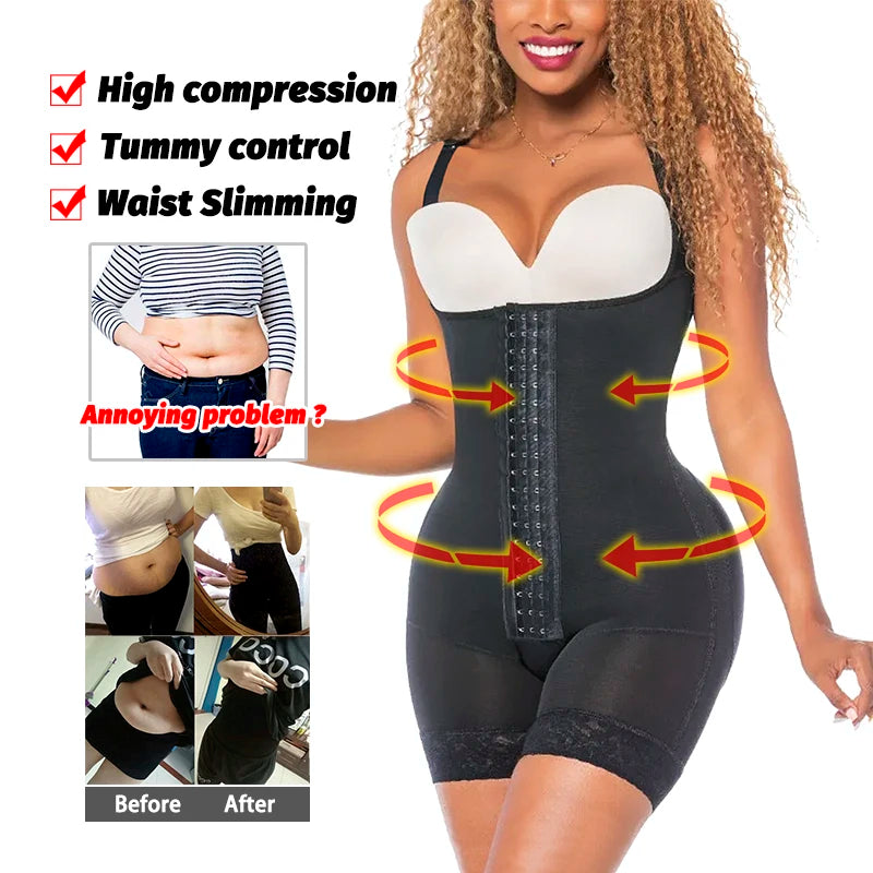 Abdomen Control Girdles Shapers Colombian Faja Body Slimming Corset Flat Tummy Sheath Carving Woman Suspenders Female Shapewear