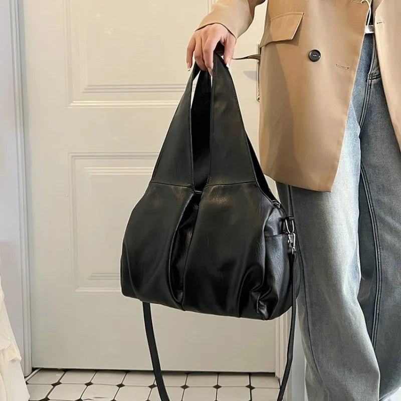 High-End Fashion Simple Designer Diaper Bags For Women Luxury Leather Large Capacity Elegant Tote Bag Minimalist Casual