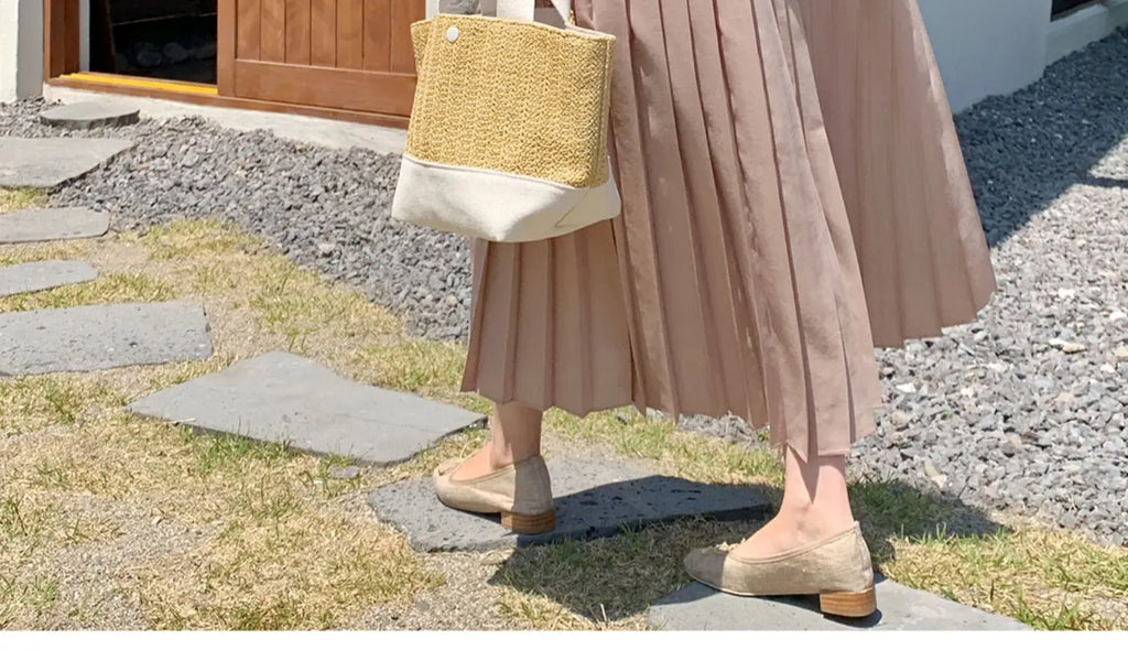 Summer 2024 Korean Sle Loose Slimming ort Sve Chiffon Pleated Long Dr Women's Casual Knee-Over Maxi Dr