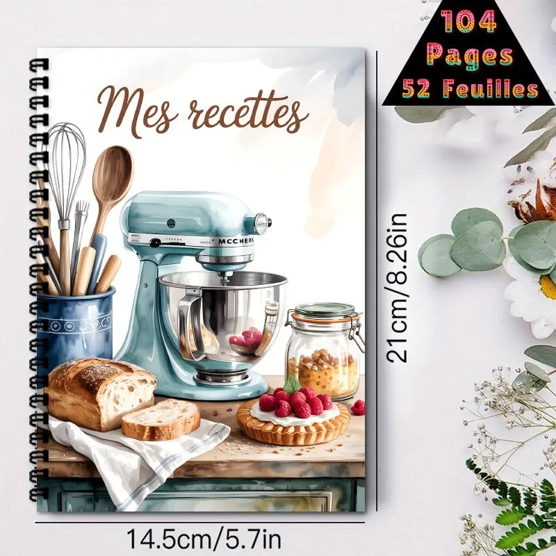 French recipe book, personal recipe book， Home cooking, food diary, illustrated diary, high-end kitchen supplies, holiday gifts