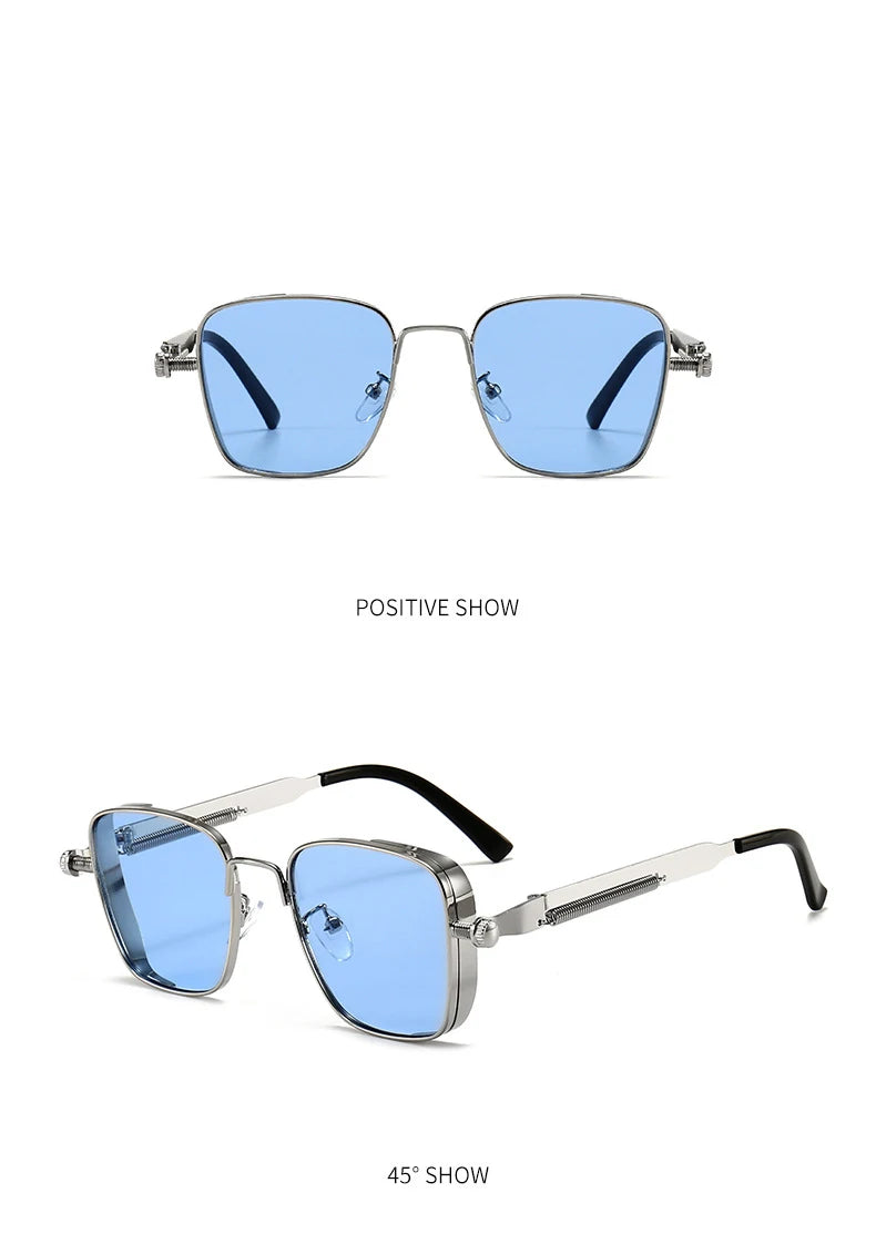 Men's Steampunk Sunglasses Personality Square Large Frame Men's Sunglasses Car sunglasses 8479