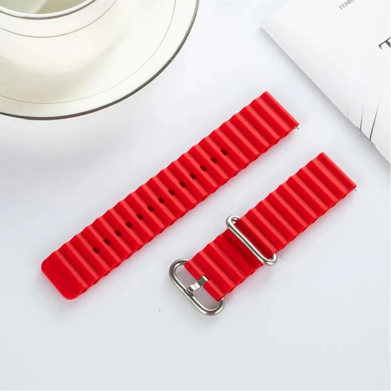 18mm 20mm 22mm Ocean Strap For Xiaomi Watch S3 S2 Mi Watch 2 Pro Sport Silicone Band For Garmin Venu 3S 2S Huawei GT4 41mm 46mm
