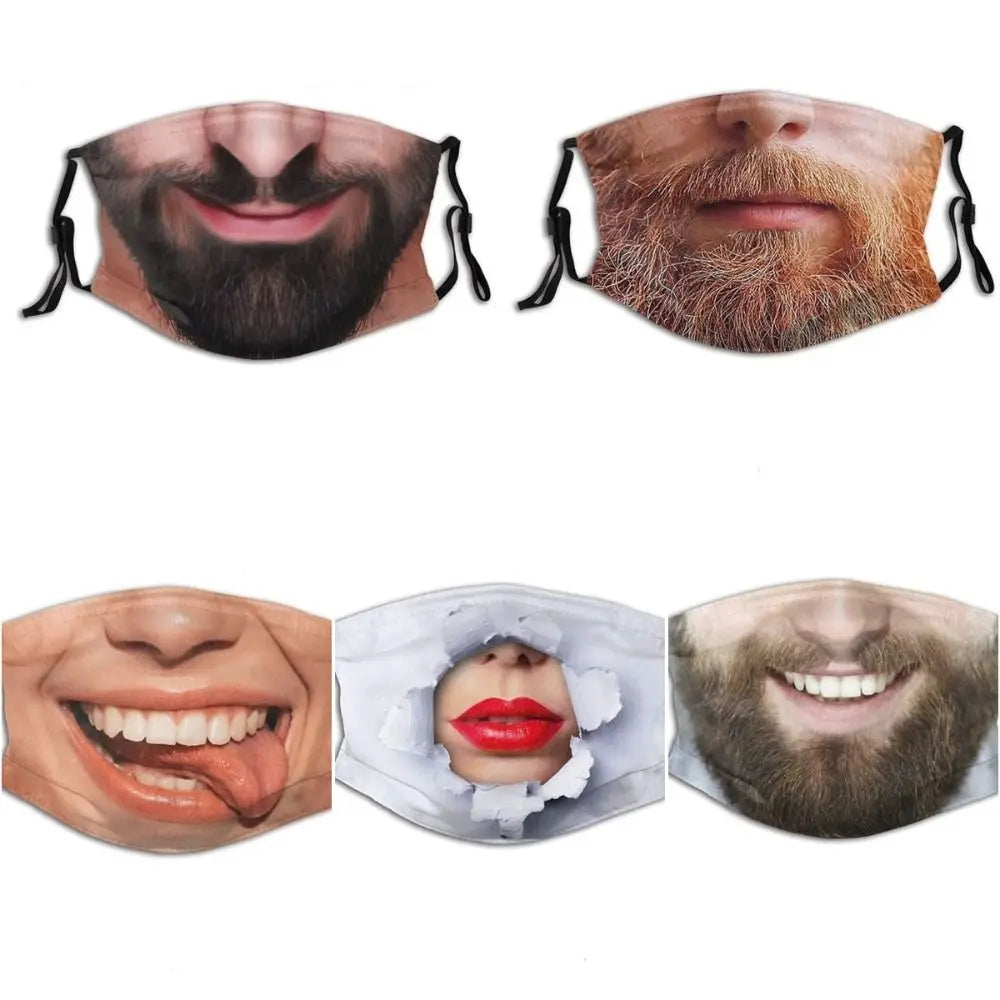 Facial Expression 3D Three-dimensional Mask Breathable Personality Funny Printed Mask Printed Imitation Party Cosplay Mask