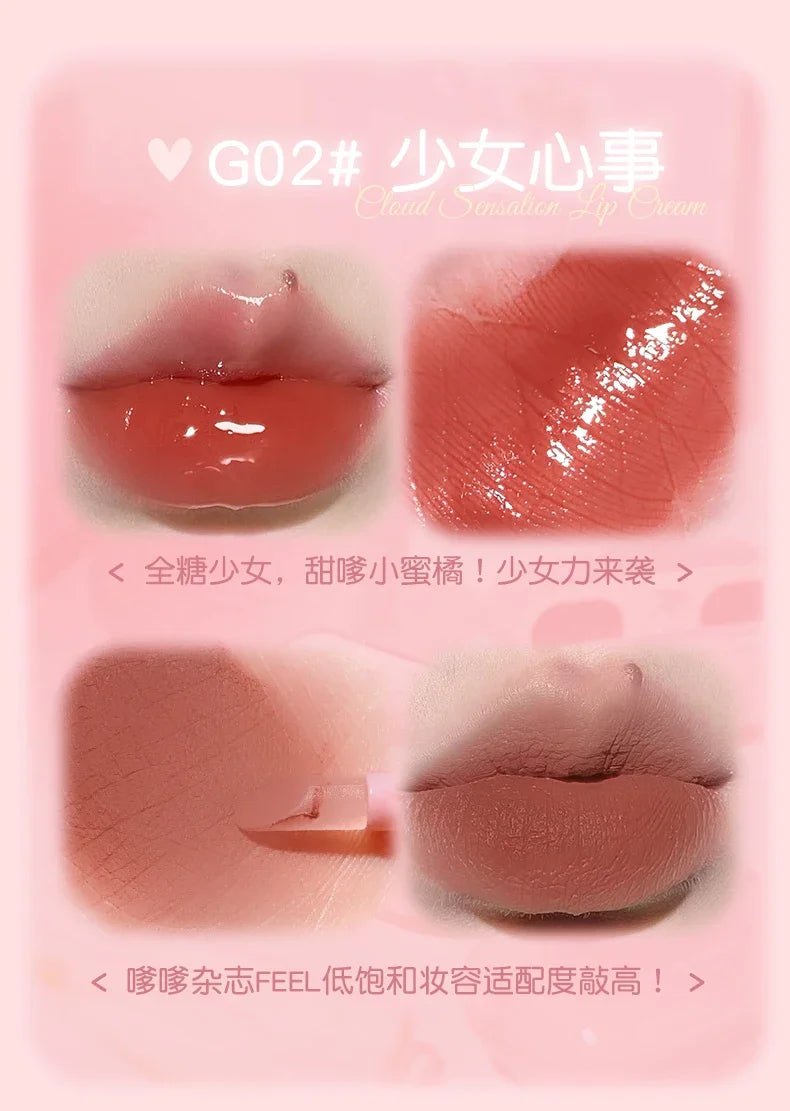 GOGO TALES Double Lip Gloss Mirror Finish Nude Color Korean Lipstick Matte Non-Sticky Lip Mud Long-Lasting Vegan Makeup
