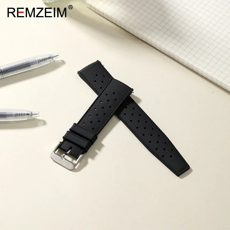 Quick Release Men's and Women's Leisure Universal  Watch Strap 18mm 20mm 22mm Soft Tropical Silicone Watch Strap
