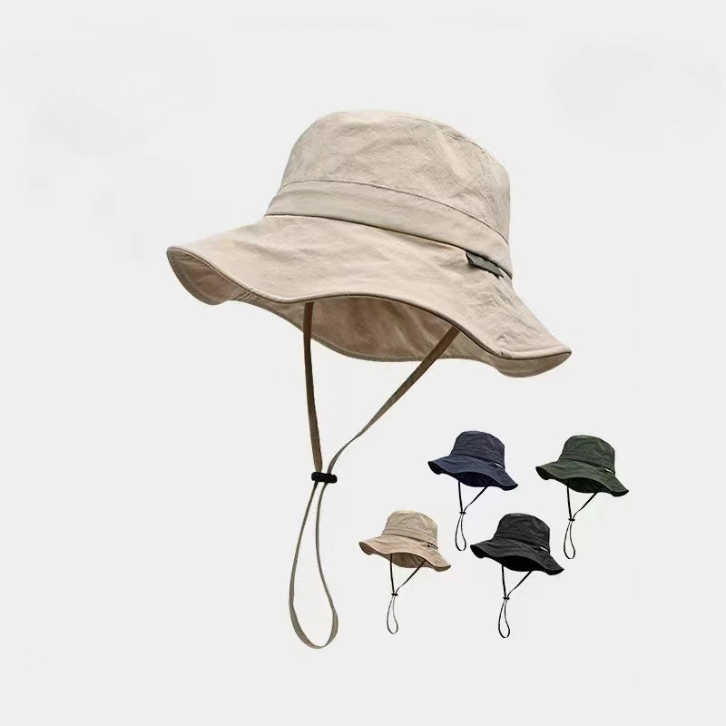 Summer Outdoor Bucket Hat for Women Men Anti-Sun Adjustable Sunscreen Hat Anti-UV Breathable Beach Hat
