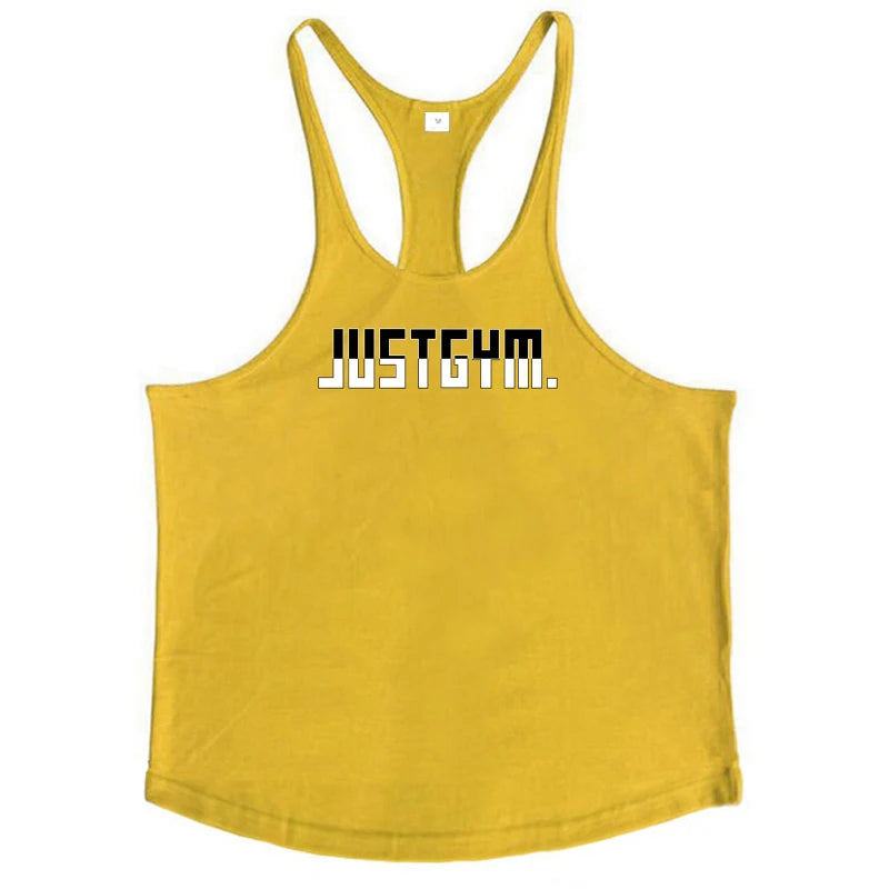 Men's Summer Running Vest Poure Cotton Sleeveless Shirt Loose Fitness Stringer Gym Workout Sports Apparel  Breathable Tank Tops