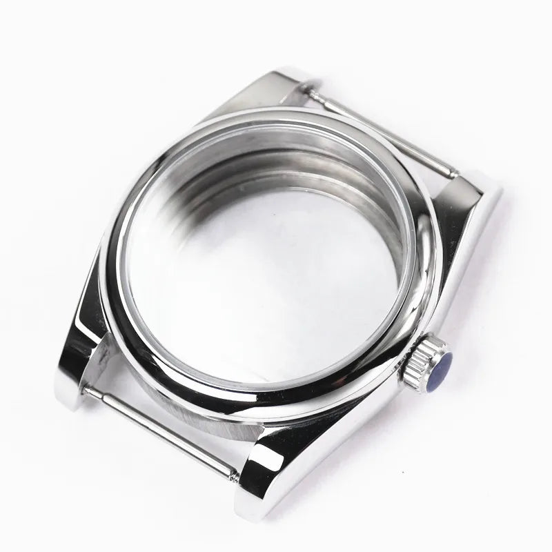 36mm 39mm Polished Design Rounded Edge Sapphire Crystal 316 Steel Waterproof Watch Case For Nh35a Nh36 NH34 Movement Skx007 MODs
