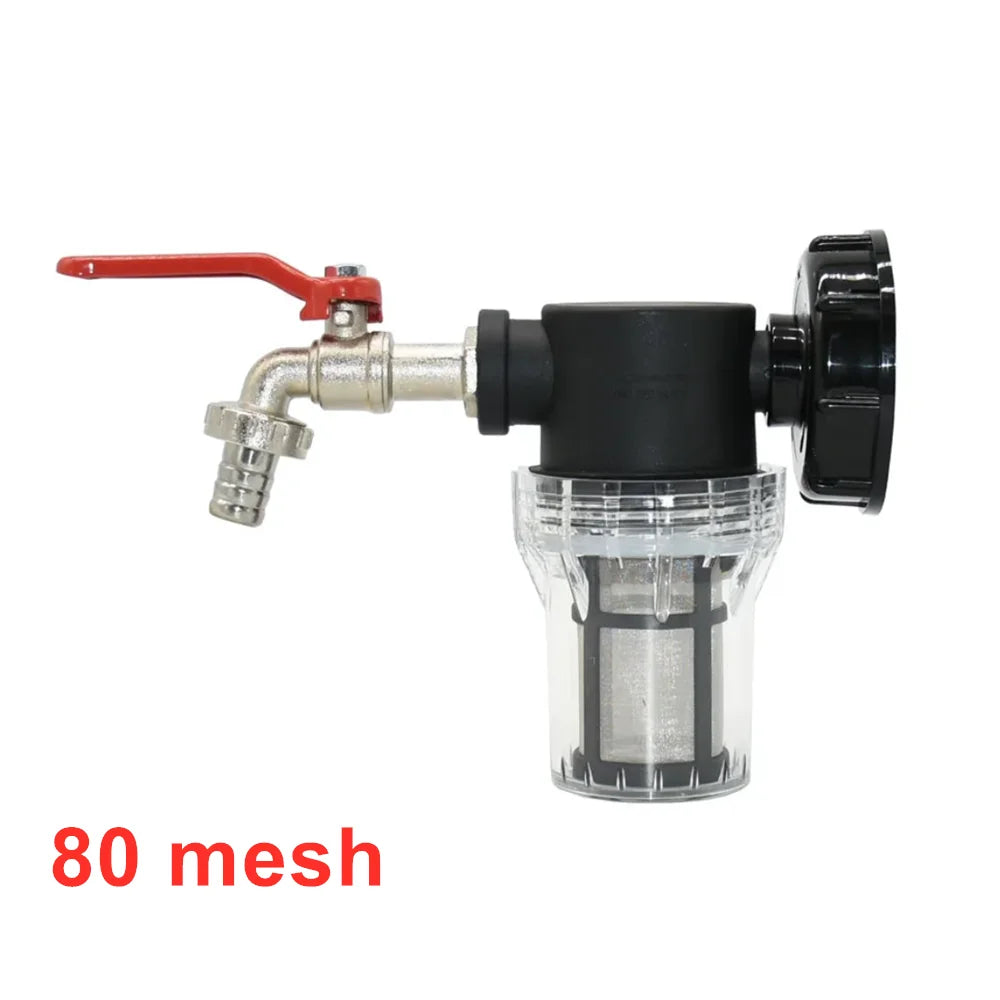 IBC Tank Tap Adapter Filter S60 Thread To 15-16mm Garden Hose Connector Faucet Alloy Ball Valve 1000 Liter Rain Barrel Fitting