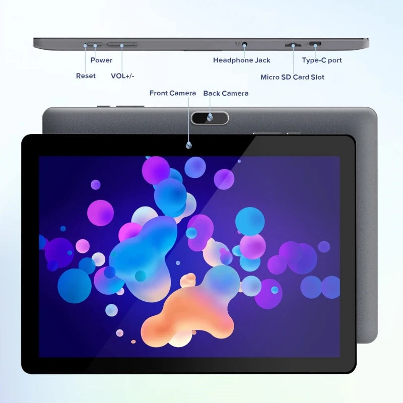 10.1 INCH Android 11 Tablet PC FC10 RAM 2GB ROM 32GB Allwinner A133 Quad-Core 1.4GHz  Resolution 1280 x 800 IPS HD Dual Camera