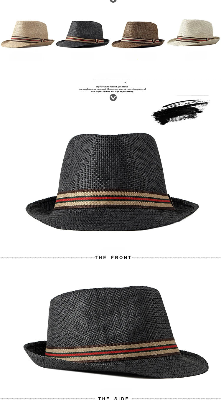 Women Beach Hats in Spring Summer British European and American Jazz Hats Men Fedoras Straw Hats Outdoor Travel Bucket Sun Hats