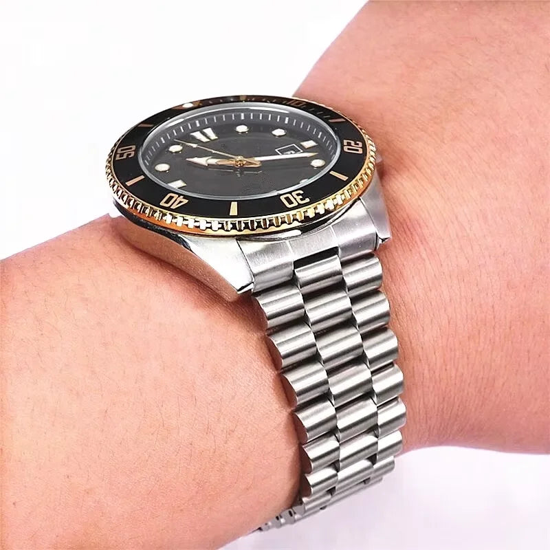3 Styles 22mm Diving Steel Metal Strap For Duro Mdv107-1A MDV106-1A Watch Wristband Bracelet Watchband Replacement Parts