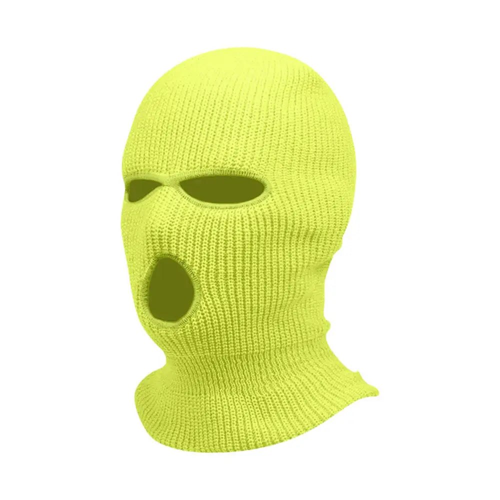 3Holes Winter Warm Unisex Balaclava Mask Hat Embroidery Full Face Mask Knitted Cycling Ski Snowboard Hat Cap Hip Hop Beanie Gift
