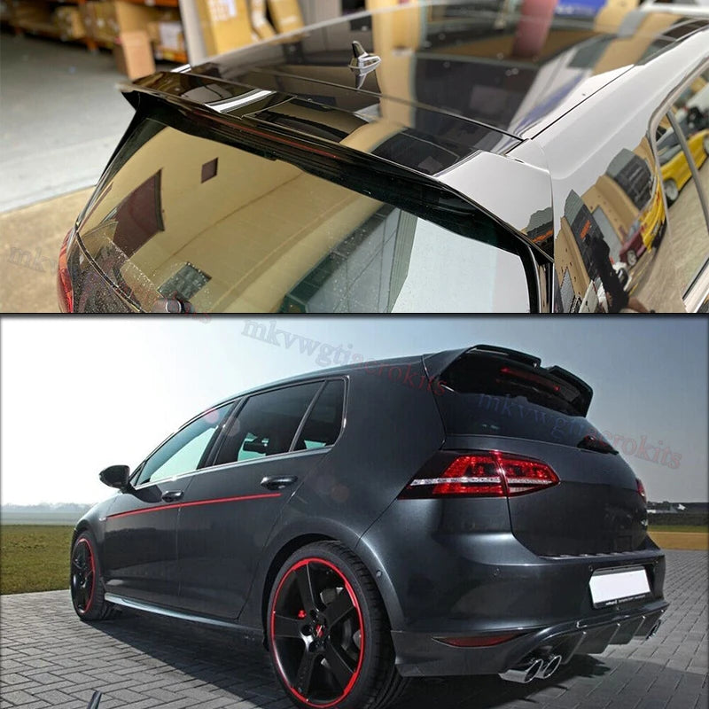 Replace For Volkswagen VW Golf MK7 MK7.5 Oettinger Style Rear Roof Spoiler Hood Gloss Black ABS Plastic Rear Wing Lip Trim Stick