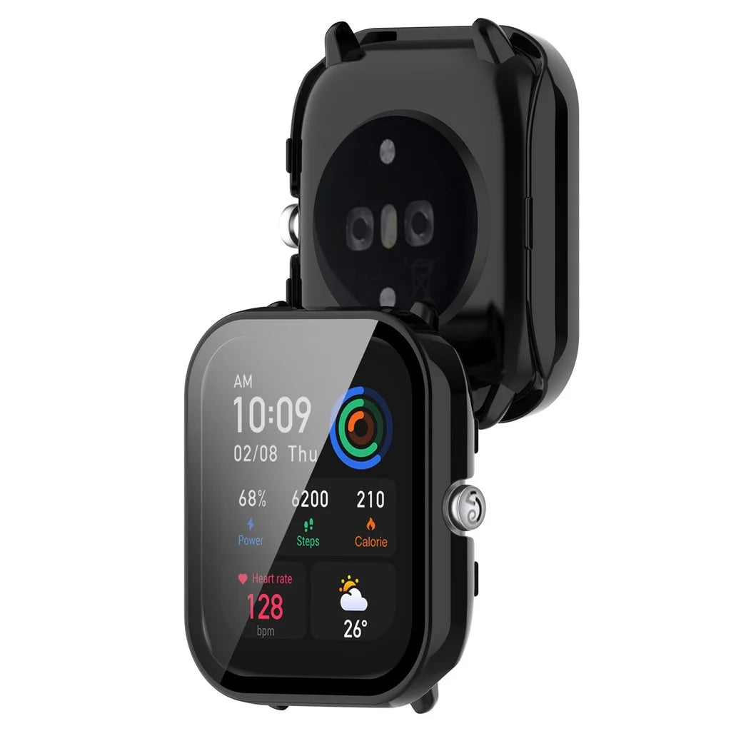 For Amazfit GTS 4 Mini PC Tempered Glass Smart Watch Screen Protector Bumper Shell