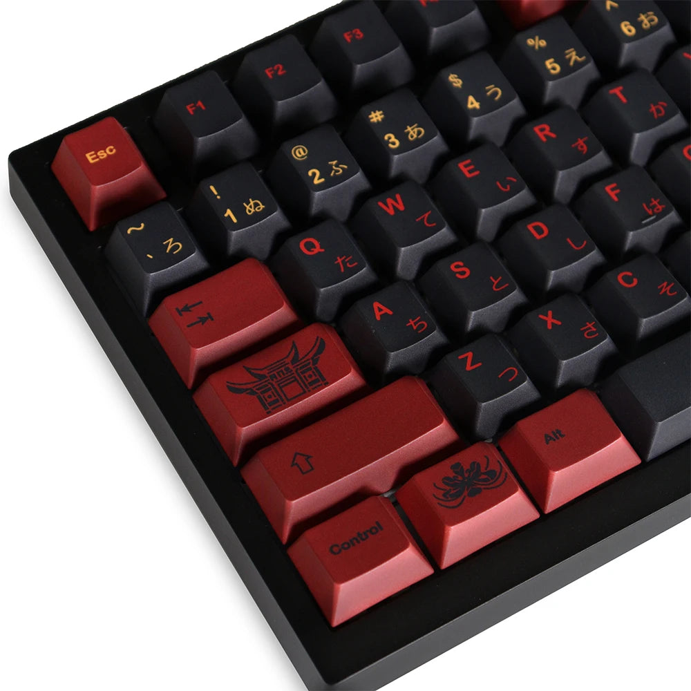 GMK Higanbana Cherry Profile Keycaps PBT 129 Keys Five Side Dye-Sub Keycaps for 61/64/87/104/108 Mx Switch Mechanical Keyboard