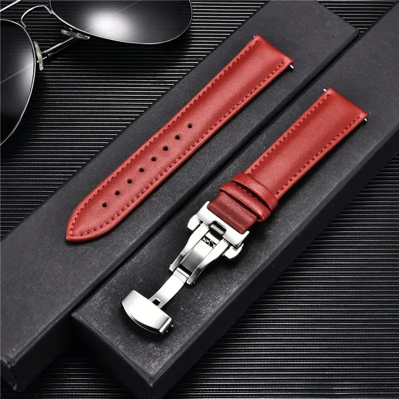 New Women's Business Commuter Strap 18mm 20mm 22mm 24mm with Automatic Butterfly Buckle Watchband