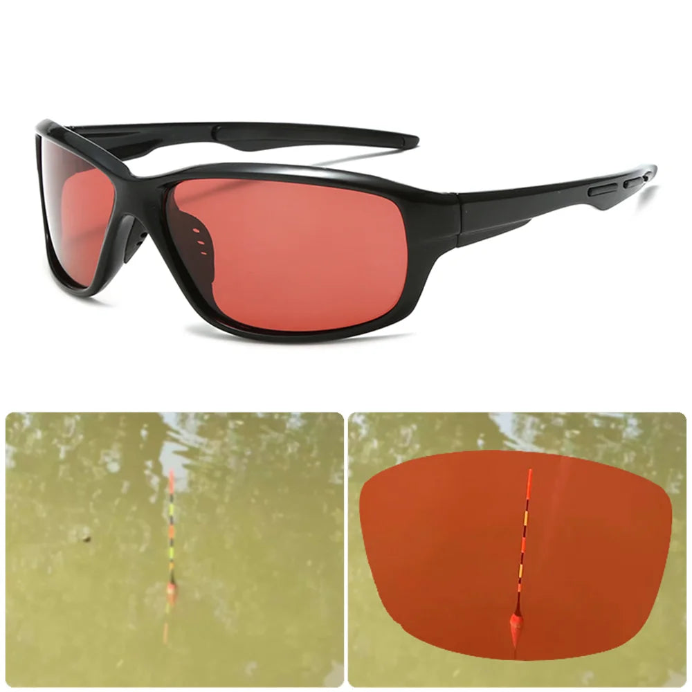 VIVIBEE Red Fishing Sunglasses Polarized Men UV400 Ourdoor Anti Glare Goggles Women Easy Float Eyeglasses