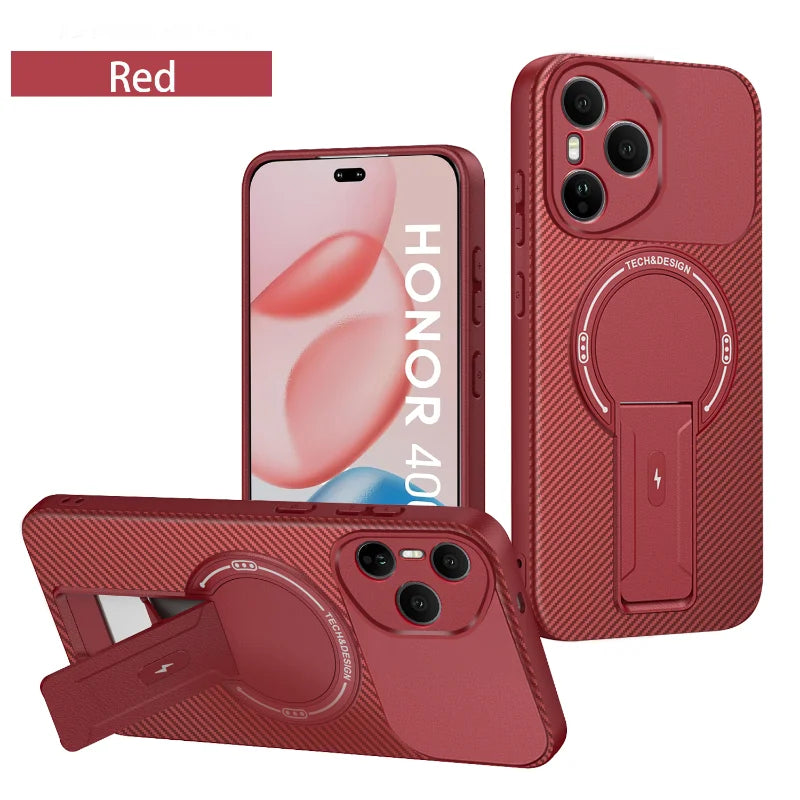 For Magsafe Wireless Charging Hidden Bracket Shockproof Phone Case For Honor 400 Pro X9C X6C X60 Pro Magic 7 Lite Back Cover