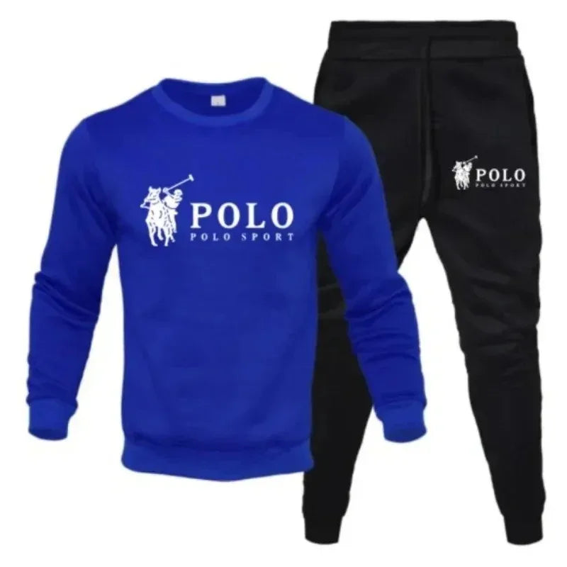 Men's autumn and winter sets of round-neck sweatshirts and jogging pants, autumn and winter fashion, outdoor fitness and casual