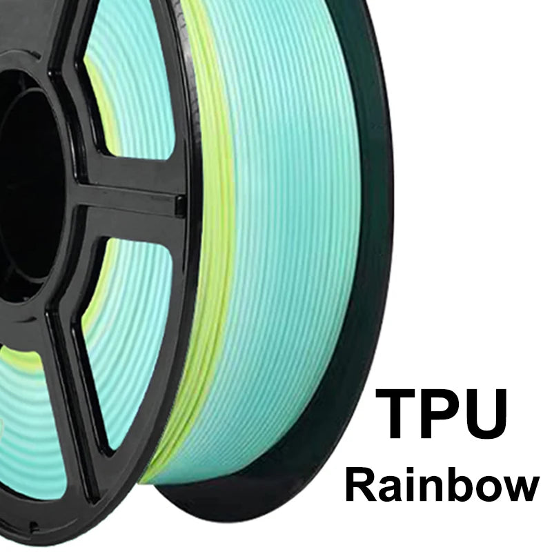 200g/500g/1Kg 3D Printer Filament TPU Transparent Rainbow Elastic Flexible 1.75mm Roll Flex tpu Fresh Green 3D Printing Material