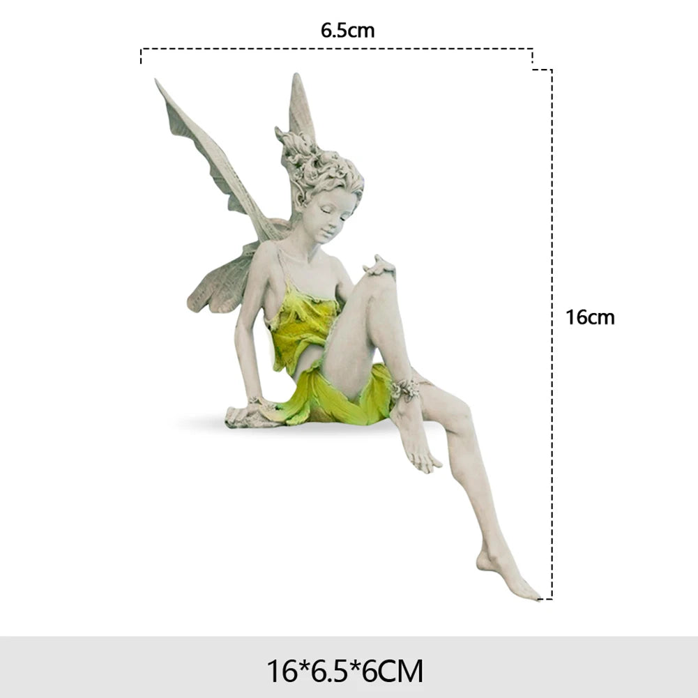 Flower Fairy Statue Garden Decoration Turek Sitting On Fairy Sculpture Outdoor Garden Courtyard Lawn Resin Decorative Sculpture