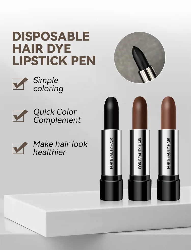 Black Brown Disposable Temporary Hair Dye Pen Lipstick Style White Hair Coverage Hair Coloring Dyeing Chalk Quick Hair Color Dye