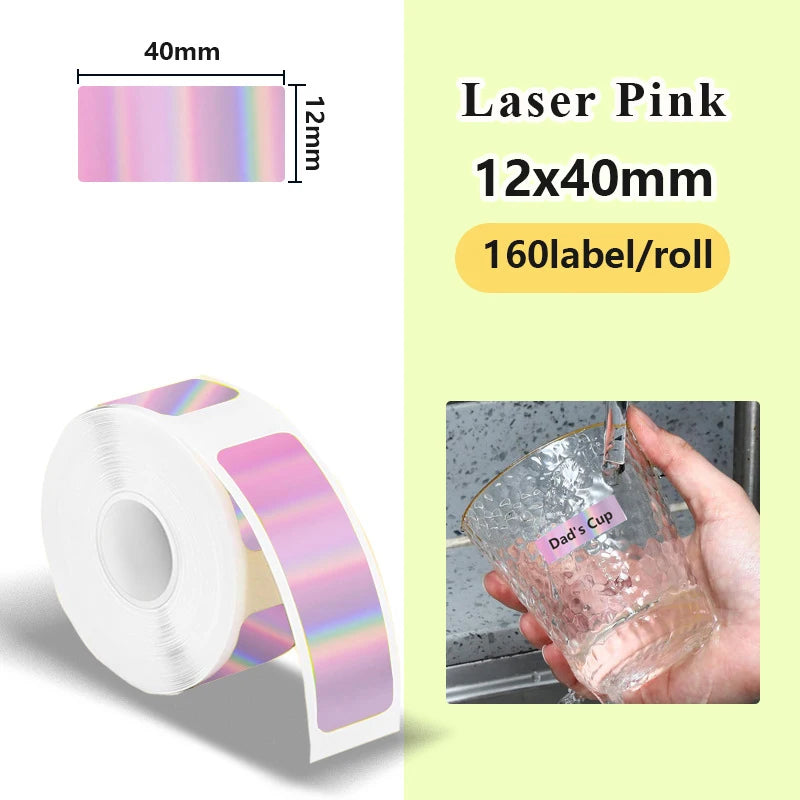 1Roll P12 P15 Thermal Label Sticker 12mm*40mm tape Compatible D30 Q30 Marklife P11 P50 L12 DELI Q2 Labeller