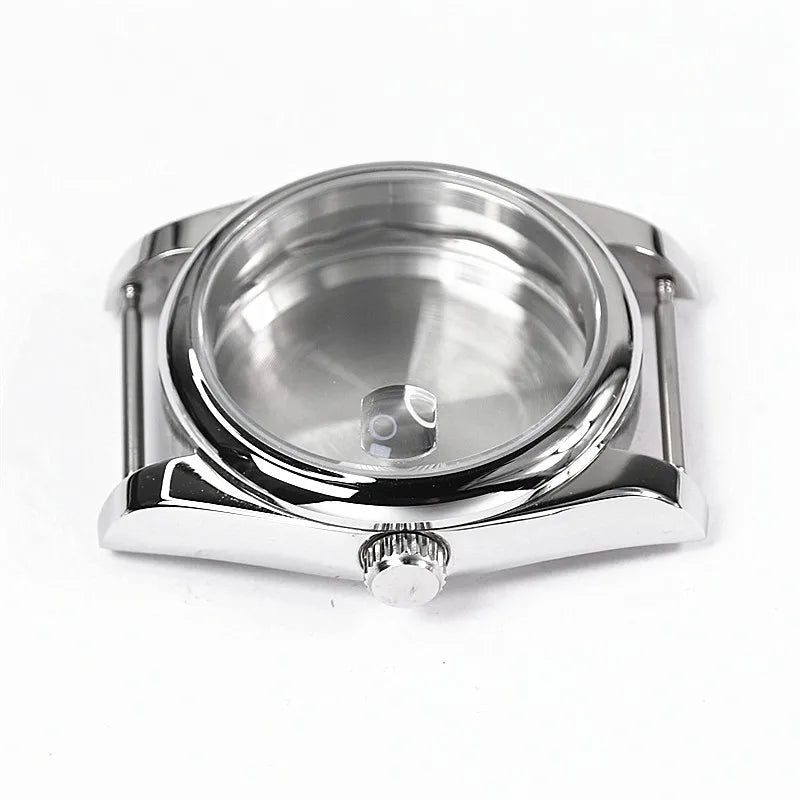 36mm 39mm Polished Design Rounded Edge Sapphire Crystal 316 Steel Waterproof Watch Case For Nh35a Nh36 NH34 Movement Skx007 MODs