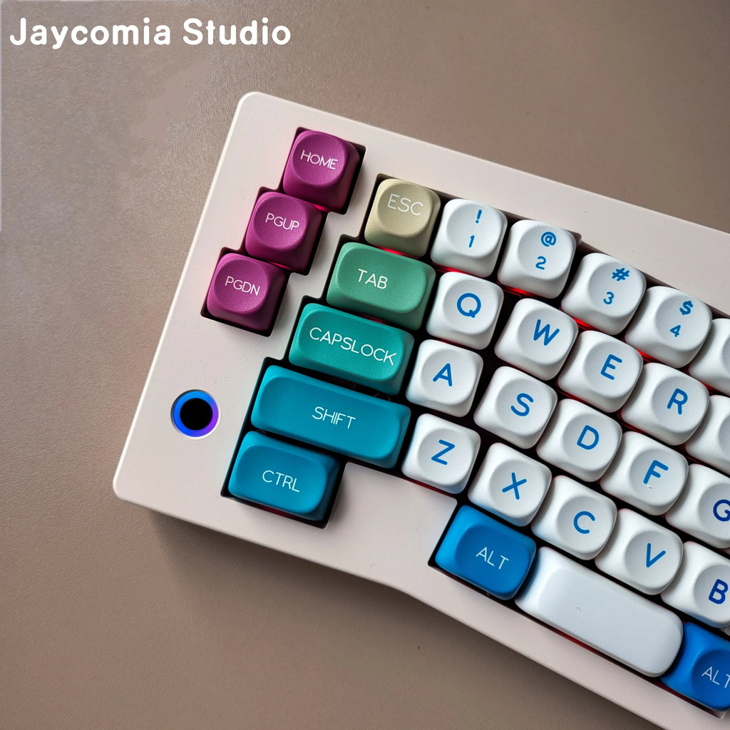 ES Spanish PBT Keycaps MOA Cherry Red Blue Samurai Night Sakura Morandi Dye Sub Keycap For ISO Layout Ansi Mechanical Keyboard