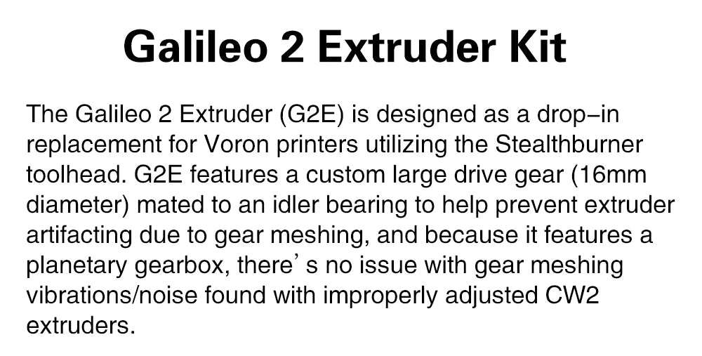 Trianglelab REVC LDO Galileo 2 Extruder 9: 1 tooth ratio directly drive extruder for VORON stealthburner afterburner