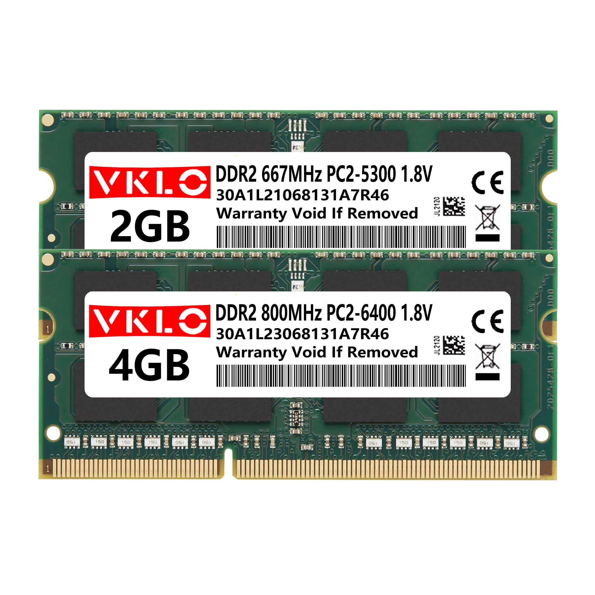 DDR2 2GB Laptop Memories Ram PC2 1.2V 5300 6400 200Pin 533 667 800Mhz 2RX8 16Chips CL6 Notebook Non-ECC Sodimm Memory Ram