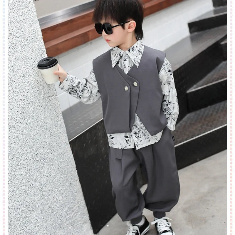 Boys 2026 Top + Pants Two-piece Set of Spring and Autumn New Products Children Children's Top and Bottom Clothes Set KidsOutfits