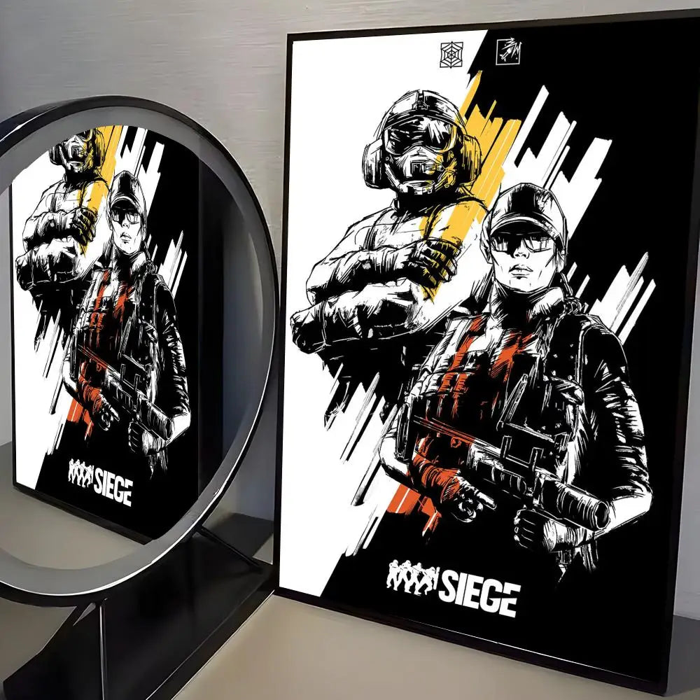 Game R-Rainbow Six Siege Poster Modern Aesthetic Canvas Wall Art Poster Cool Room Stuff Bedroom Decor