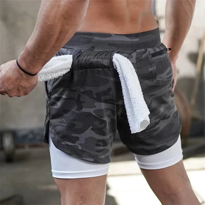 Anime Men's and Women's Sports Shorts Summer Sportswear Men's 2-in-1 Training Training Men's and Women's Fitness Sports Shorts