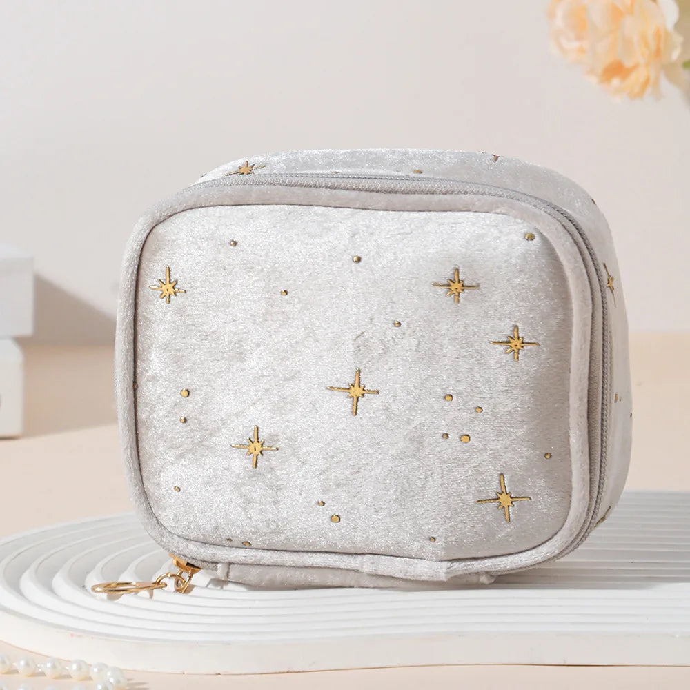 Mini Square Makeup Bag Women Portable Cosmetic Pouch for Lipstick Earphones Sanitary Napkins Storage