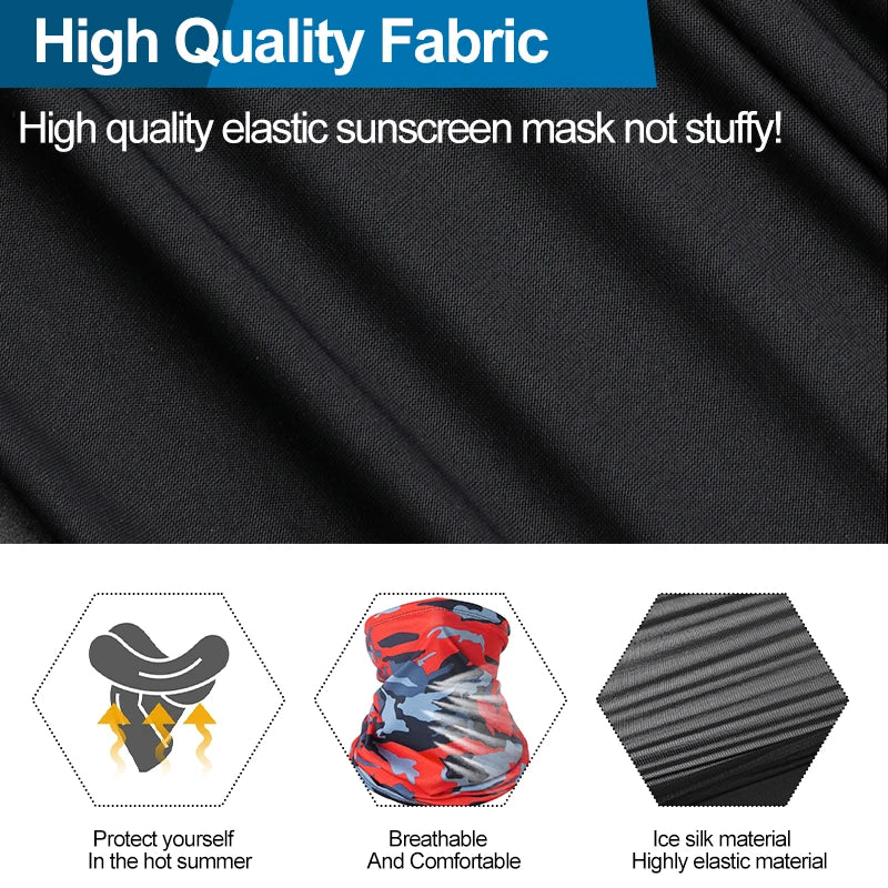 2PCS UV Protection Face Mask Seamless Bandana Mask Man Women Face Scarf Neck Outdoor Fishing Hiking Cycling Antidust Breathable