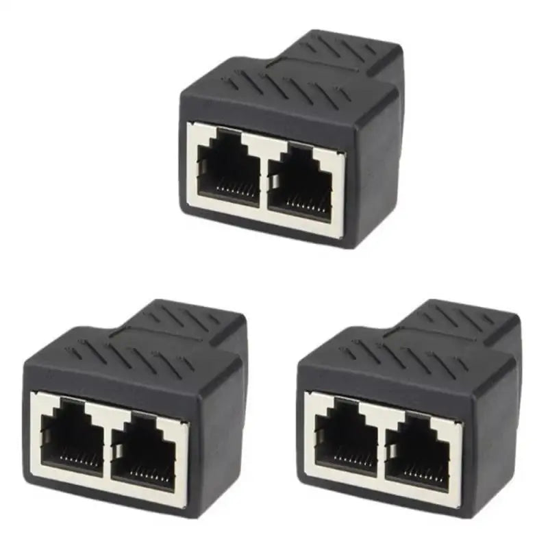 1/2/3/5pcs Network Rj45 Cable Port Network Cable Splitter Extender Plug Adapter Connector (8 Core) Split Into Two Splitter
