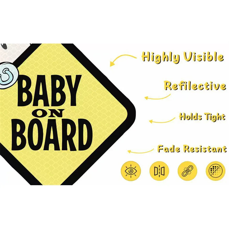 Baby on Board Stickers Reflective Waterproof Sunscreen Baby Safety Warning Signs Decorative Accessories 2026