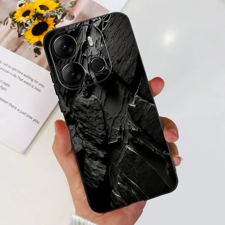 For Tecno Pop 7 Pro Pop7 Case Fashion Marble Soft Silicone Matte Coque For Tecno Spark Go 2023 Funda Pop7Pro BF6 BF7 BF7h Bumper