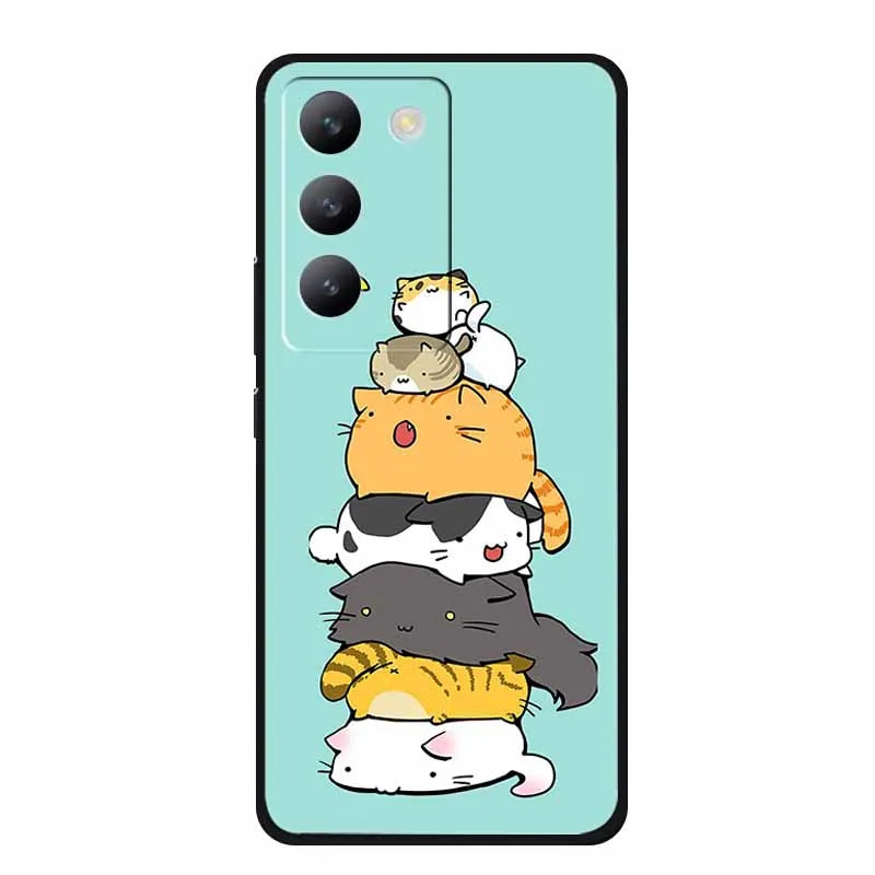 For vivo V40 SE Case Luxury TPU Soft Silicone Phone Back Cover for vivo V40 SE 5G Protective Shockproof Flowers Girl Cute Coque