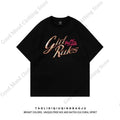 Girl Rules T Shirt Trend Fashion Girl Rules The 1st Rule Letter Print Same T-shirt Men Women Summer Cotton Short Sleeve Tee Tops