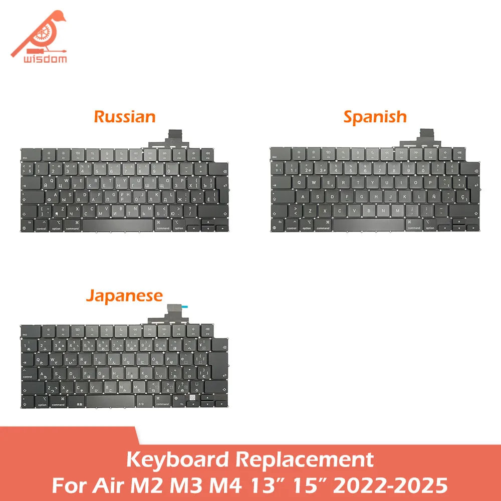 Laptop A2681 A2941 A3113 A3114 A3240 A3241 Keyboard For Macbook Air M2 M3 M4 13" 15" Keyboards Replacement 2022-2025